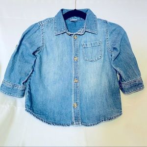 Old navy kids denim shirt size 12-18m like new